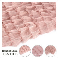 Fábrica fornecedor fantasia malha floral bordado rosa tecido chiffon